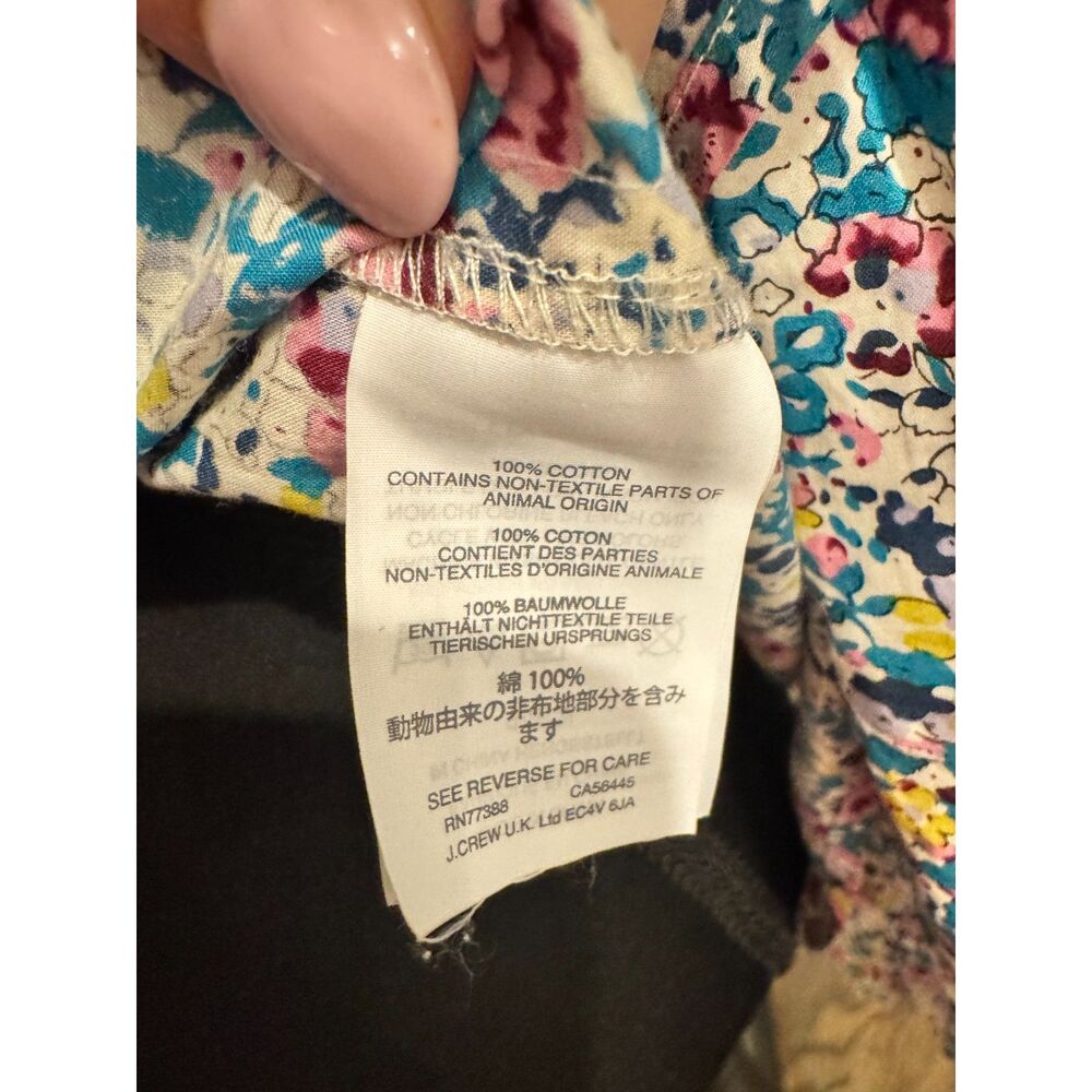 J.Crew Liberty Print Floral Ruffle Collar Button-Down Shirt – Size 8 (Runs Slim) - Picture 5 of 10